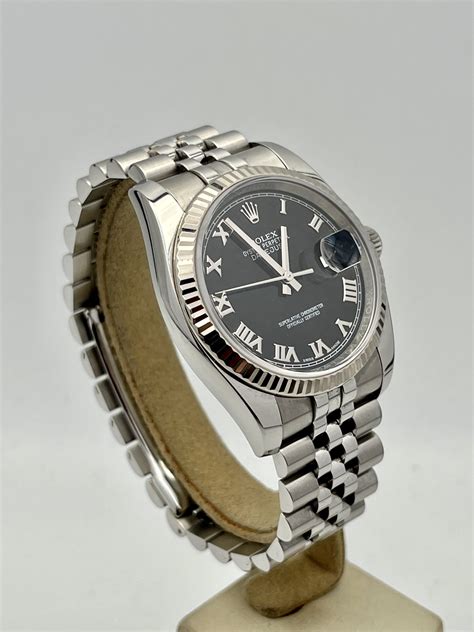 rolex datejust nero numeri romani